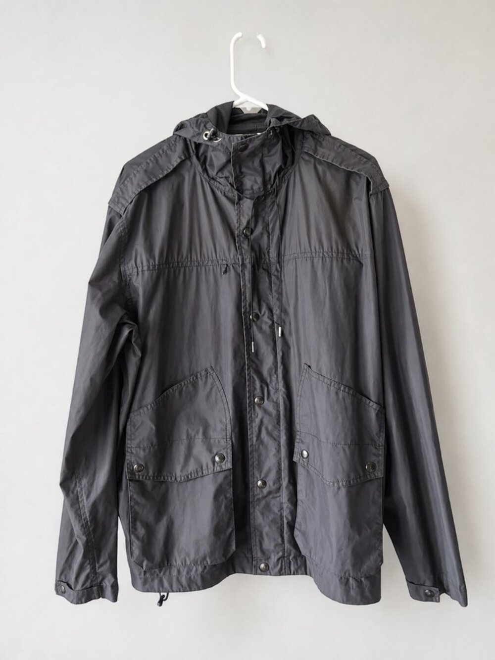 Daslu Hooded Lightweight Utility Rain Jacket Black Size G